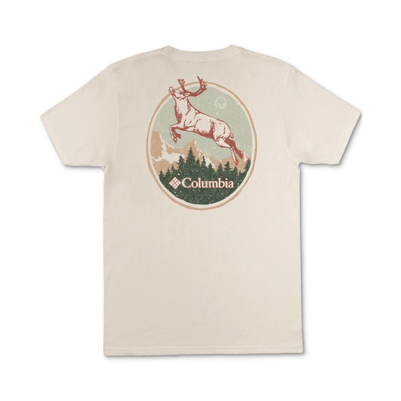Columbia Men Regular fit Short Sleeve T-Shirt Shirt Small Beige Solid