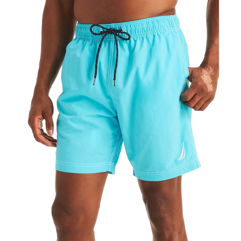 Nautica Mens Regular fit Swim Trunks Swimwear XXL / 8 Blue Solid Quick Dry