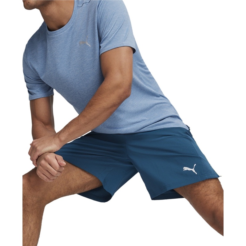 Puma Mens Regular fit Running Shorts Large / 7 Blue Solid