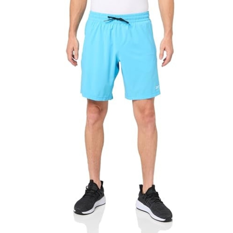 Reebok Mens Regular fit Drawstring Shorts Medium / 9 Blue Solid Moisture Wicking