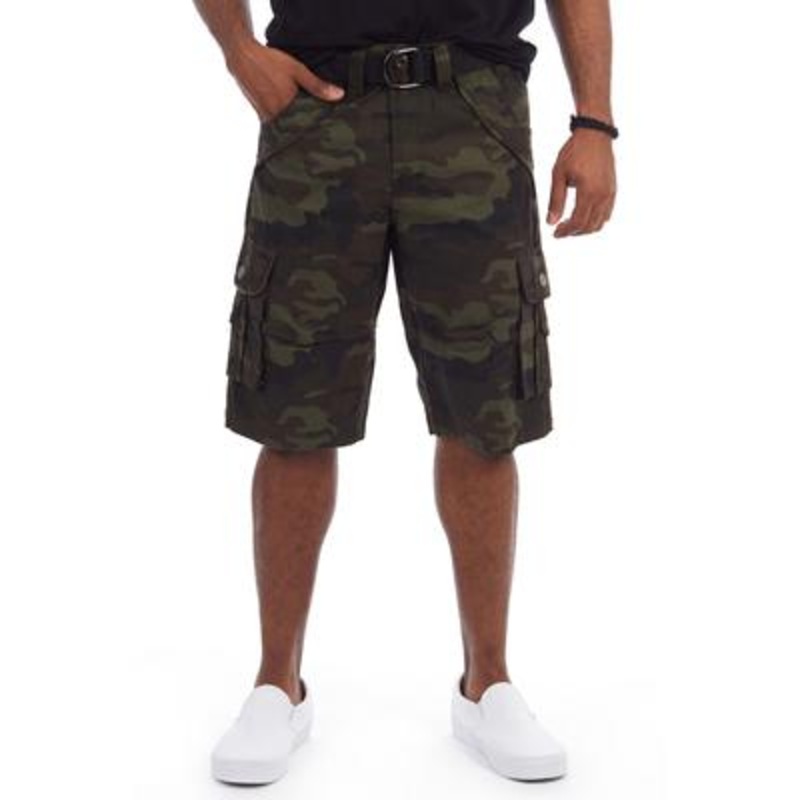 X-ray Mens Regular fit Cargo Shorts 34 / 13 Green Camouflage