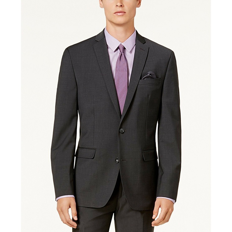 Bar III Men's Slim-Fit Active Stretch Suit Jacket 40L Charcoal Dark Gray