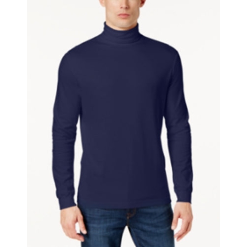 Club Room Men's Solid Turtleneck Shirt Navy Blue 3XL