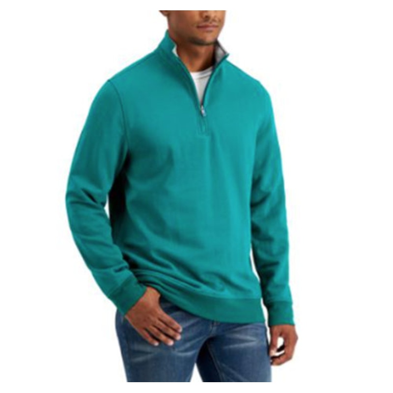 Club Room Men's Stretch Quarter-Zip Fleece Sweatshirt Marine Green Small