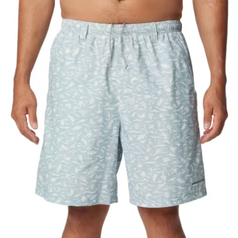 Columbia Mens Regular fit Swim Trunks Swimwear Large / 6 Grey White