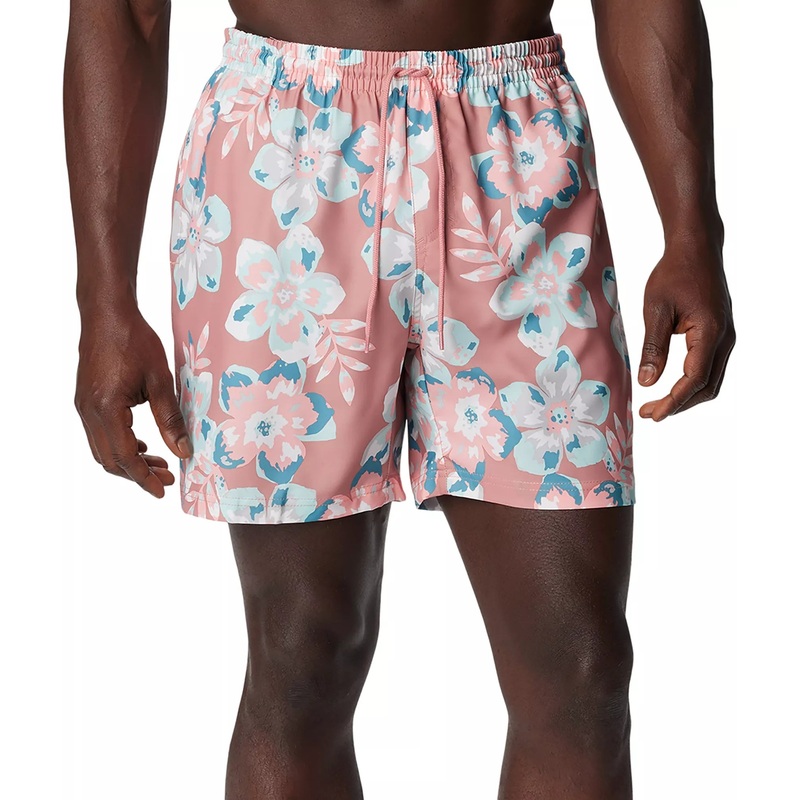 Columbia Mens Regular fit Swim Trunks Swimwear Medium / 6 Red Floral Quick Dry
