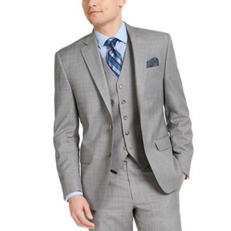 Lauren Ralph Lauren Mens Regular Fit Suit Jacket 40L Wool Light Grey