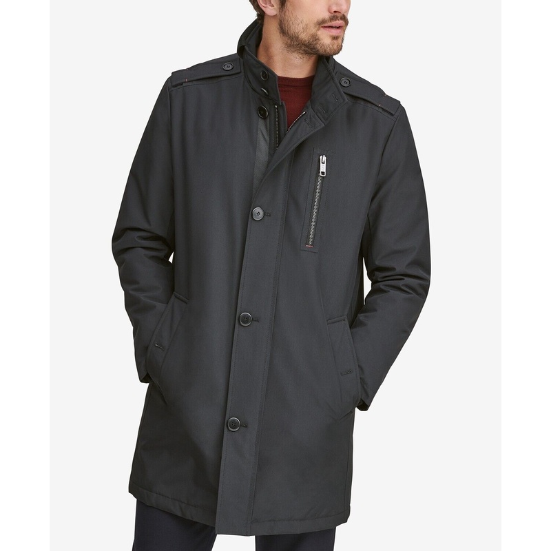 Marc New York  Men's Twill Military Inspired Style Coat Large Black