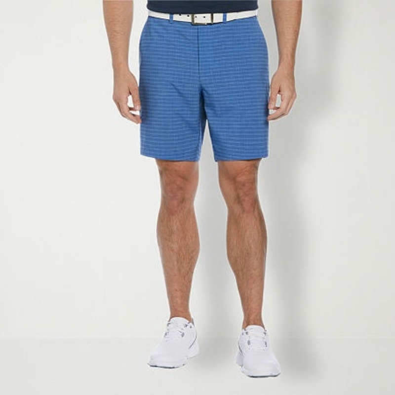 Pga Tour Mens Regular fit Golf Shorts 34 / 8 Blue Striped
