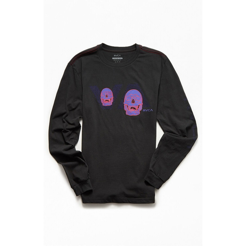 RVCA Skull D Long Sleeve T-Shirt Off Black Small