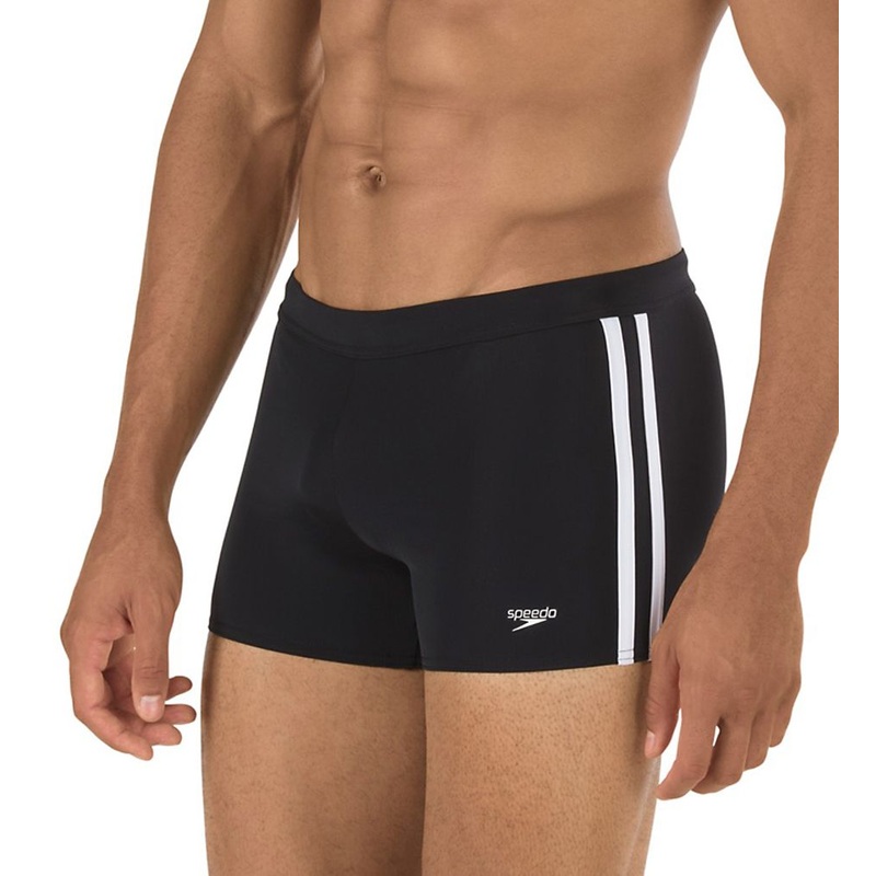 Speedo Mens Extra Slim Shoreline Square Leg Swimsuit Black Medium / 3