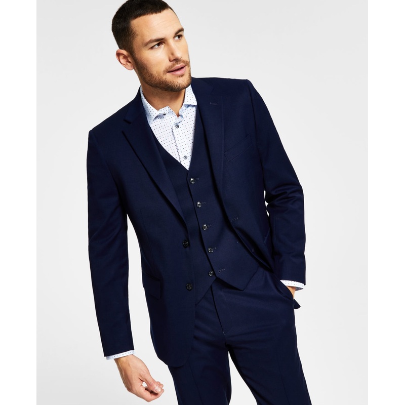 Tommy Hilfiger Mens Modern fit Suit Jacket Blazer 50 R Blue Solid Stretch