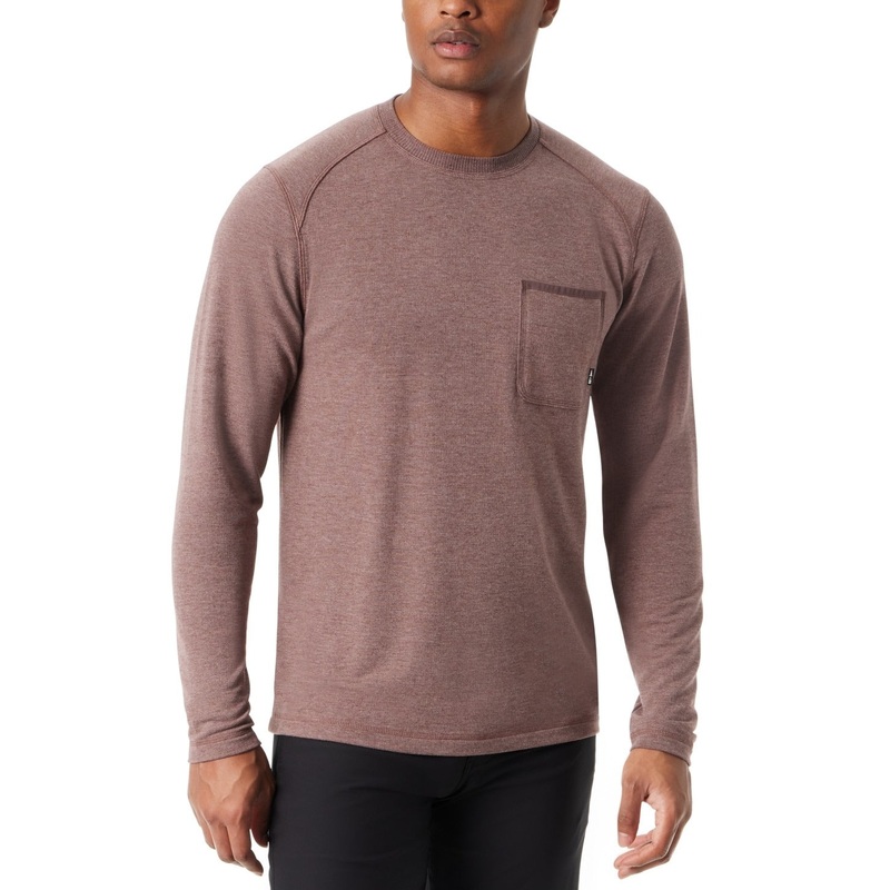 Bass Outdoor Men's Long-Sleeve Ribbed T-Shirt Large Rum Raisin