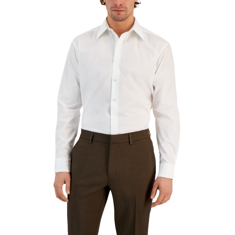 Club Room Men Regular fit Long Sleeve Button-Up Shirt XL White Solid