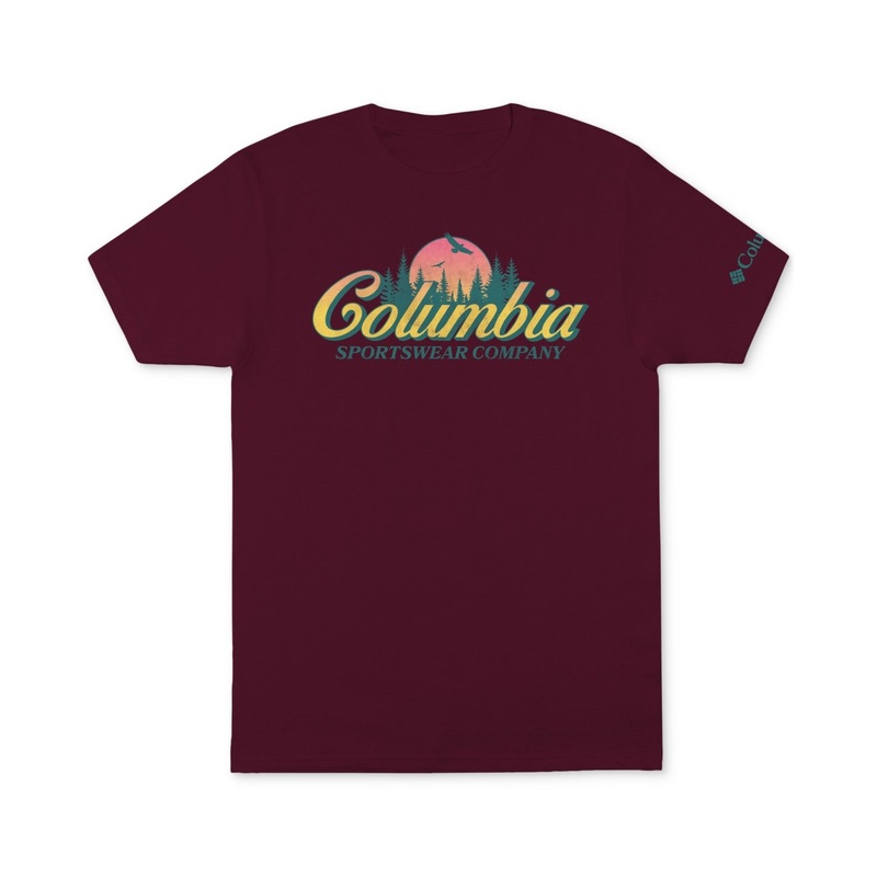 Columbia Men Regular fit Short Sleeve T-Shirt Shirt Medium Red Solid