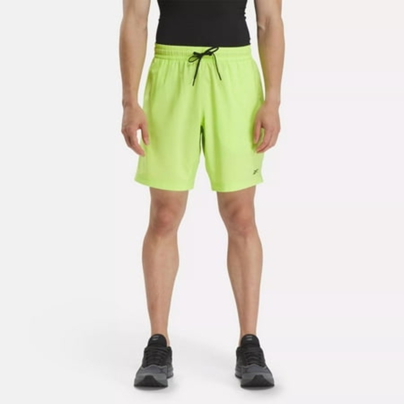 Reebok Mens Regular fit Drawstring Shorts XL / 8 Yellow Solid Moisture Wicking