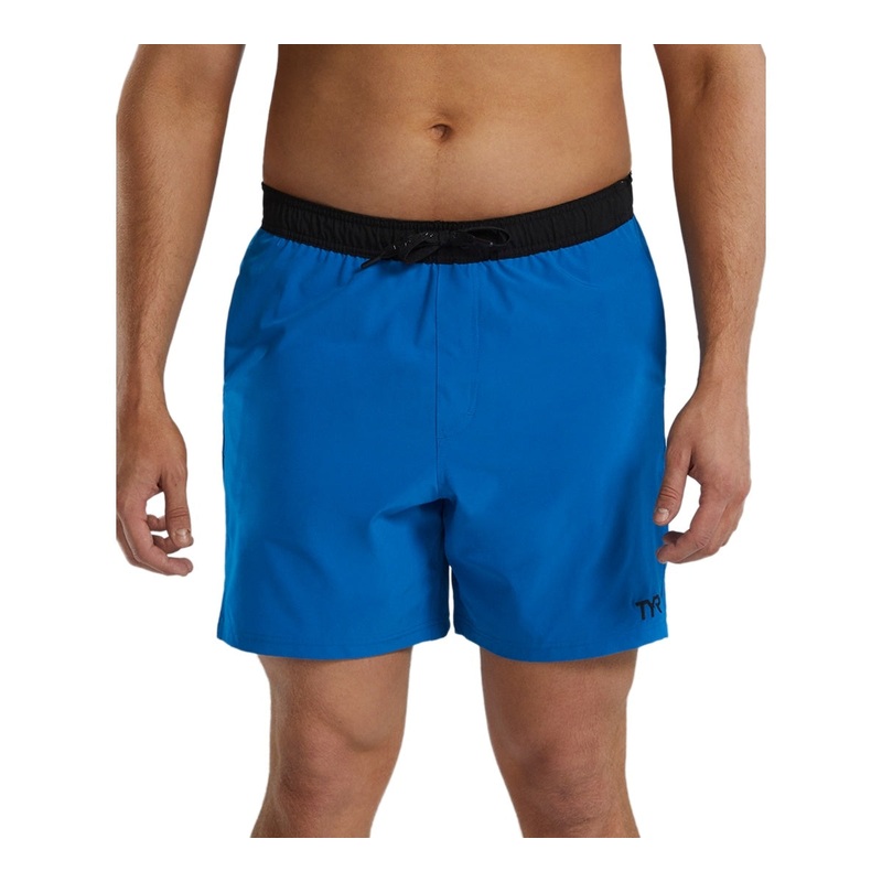 Tyr Mens Regular fit Drawstring Shorts Small / 7 Blue Solid