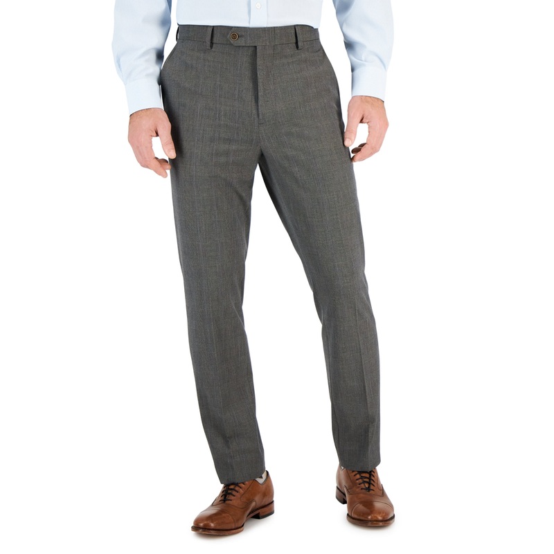 Vince Camuto Mens Slim fit Dress Pants 38 / 30 Grey Plaid Stretch
