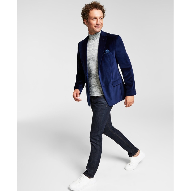 Alfani Mens Slim fit Sport Coat Blazer 38 R Blue Solid