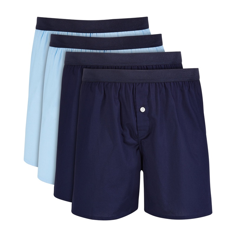 Club Room Mens 4 Pk Cotton Boxers Navy Medium