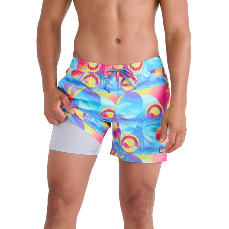 Saxx Mens Regular fit Swim Trunks Swimwear XL / 5 Blue