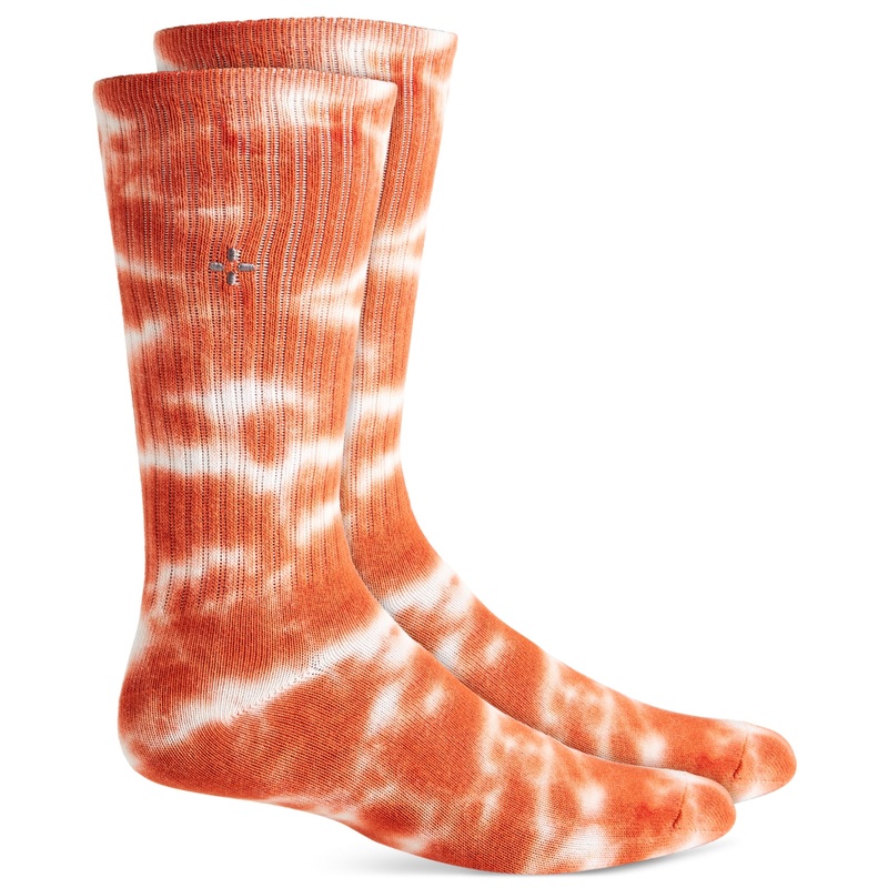 Sun + Stone Mens Tie Dye Crew Socks Orange
