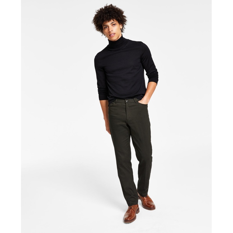 Tommy Hilfiger Mens Modern fit Dress Pants 34 / 34 Green Solid Stretch