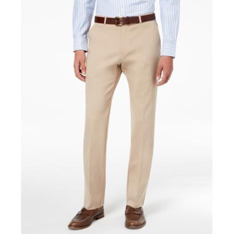 Tommy Hilfiger Mens Modern fit Dress Pants 50 / 30 Beige Solid Stretch