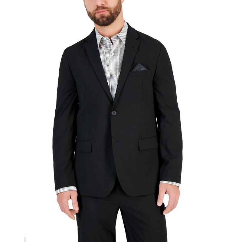 Vince Camuto Mens Slim fit Suit Jacket Blazer 42 R Black Solid Stretch
