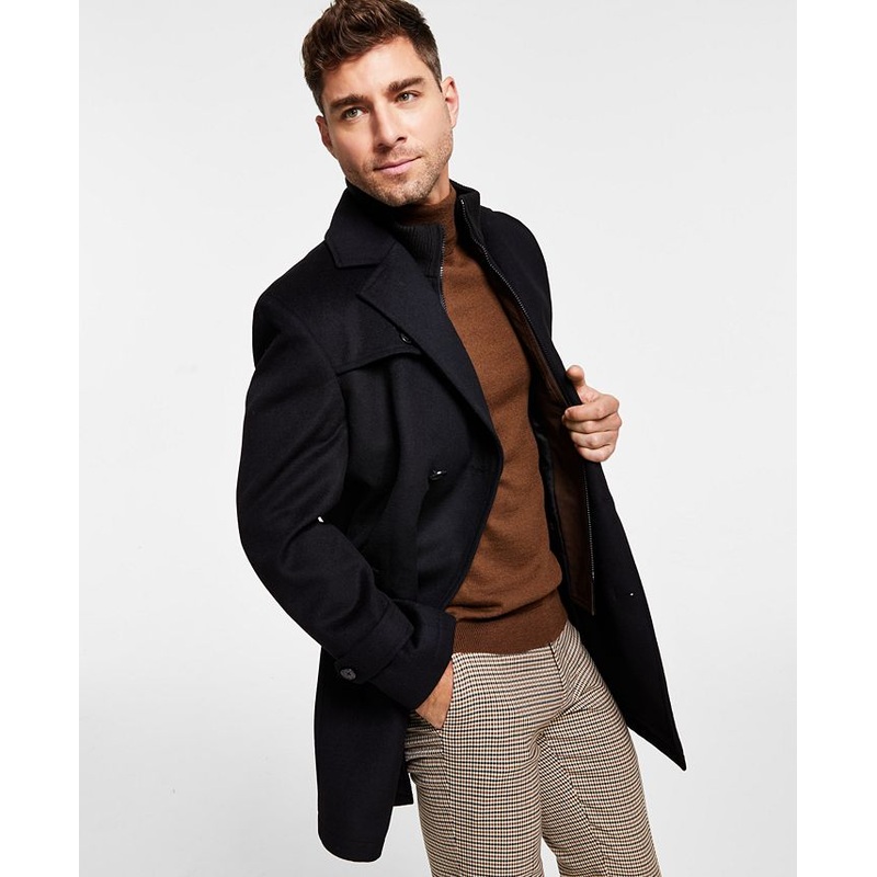 Lauren Ralph Lauren Mens Labrada Double-Breasted Wool Peacoat 40R Black Coat