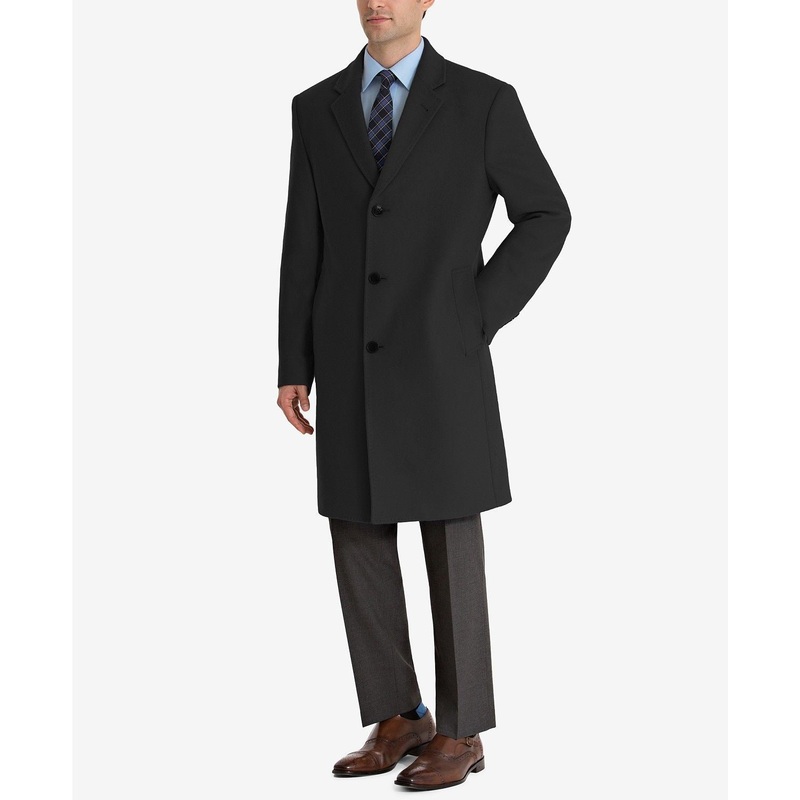 Lauren Ralph Lauren Mens Luther Luxury Wool Blend Overcoat Coat Black 38R