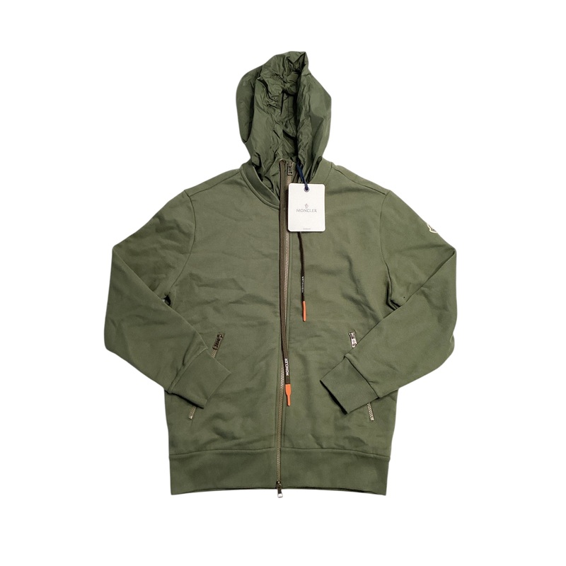 Moncler Mens Zip Front Hoodie Jacket Small Green