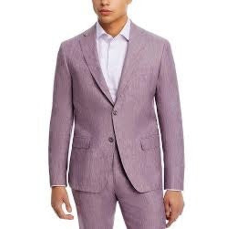 Robert Graham Delave Linen Slim Fit Suit Jacket Sport Coat 44R Purple