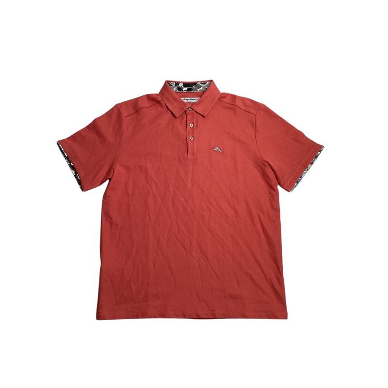 Tommy Bahama Regular Fit Short Sleeve Polo Shirt Medium Red Cotton Blend