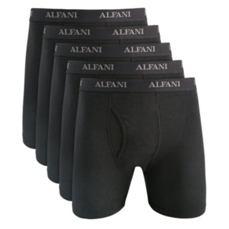 Alfani Men's 5 Pack Boxer Brief Underwear Black Small