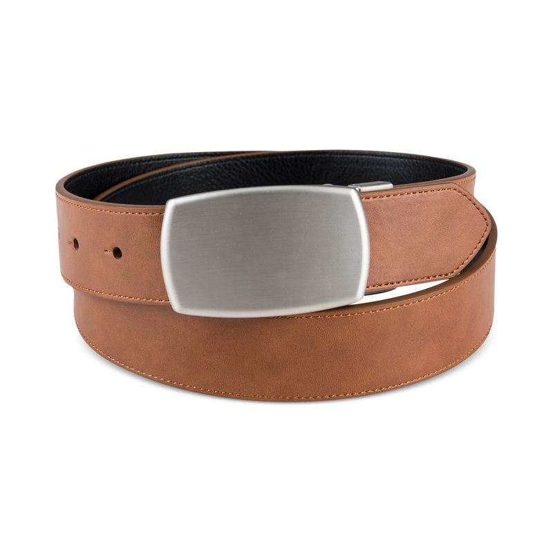 Club Room Men's Plaque Buckle Belt Tan Large