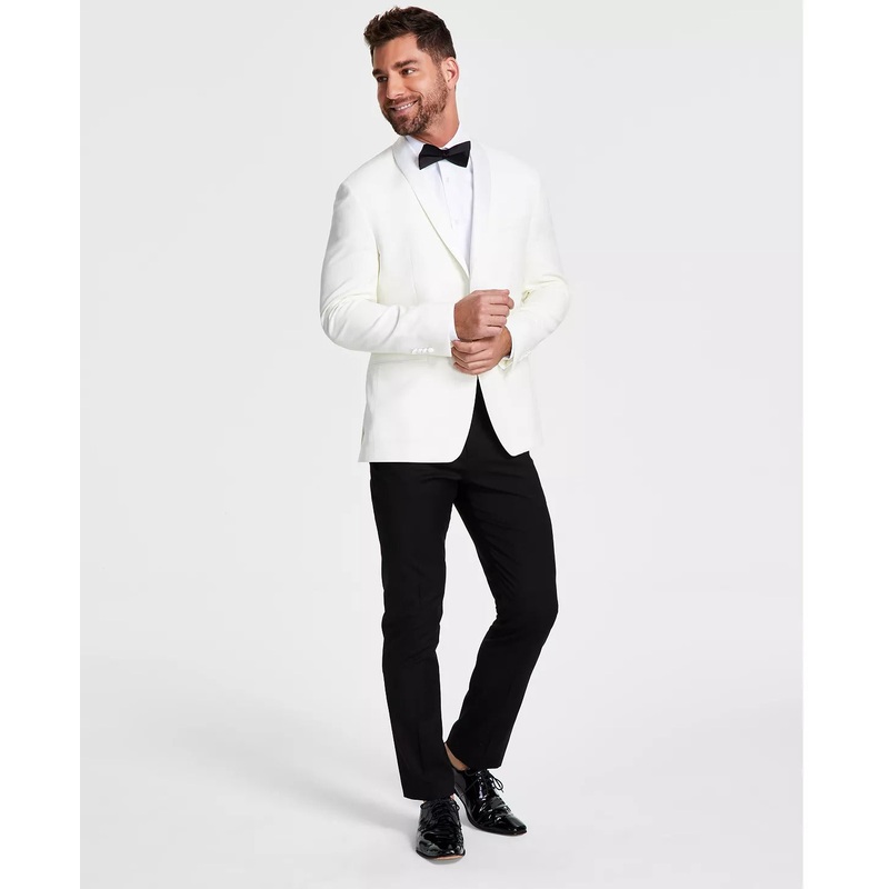 Lauren Ralph Lauren Men's Classic Fit Tuxedo Jacket 42L Wool Blend Off White