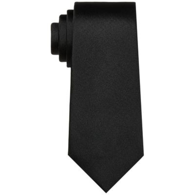 Lauren Ralph Lauren Men's Slim Design Solid Tie Black Necktie