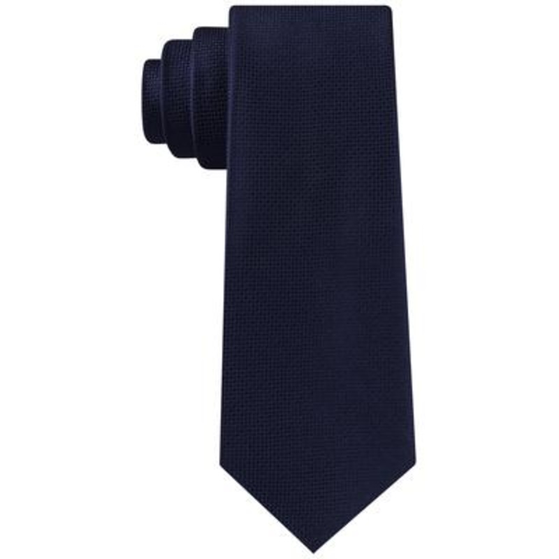 Lauren Ralph Lauren Men's Solid Basketweave Tie Navy Blue Necktie