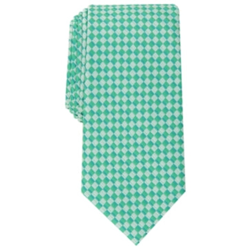 Perry Ellis Men's Wimer Check Tie Green Necktie