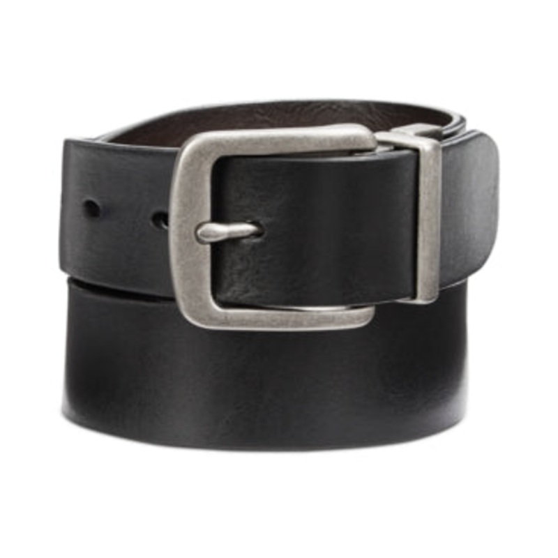 Perry Ellis Portfolio Men's Cut Edge Reversible Leather Belt Brown 34