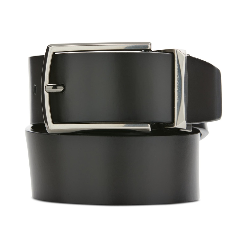Perry Ellis Portfolio Men's Diamond Buckle Belt Black 42