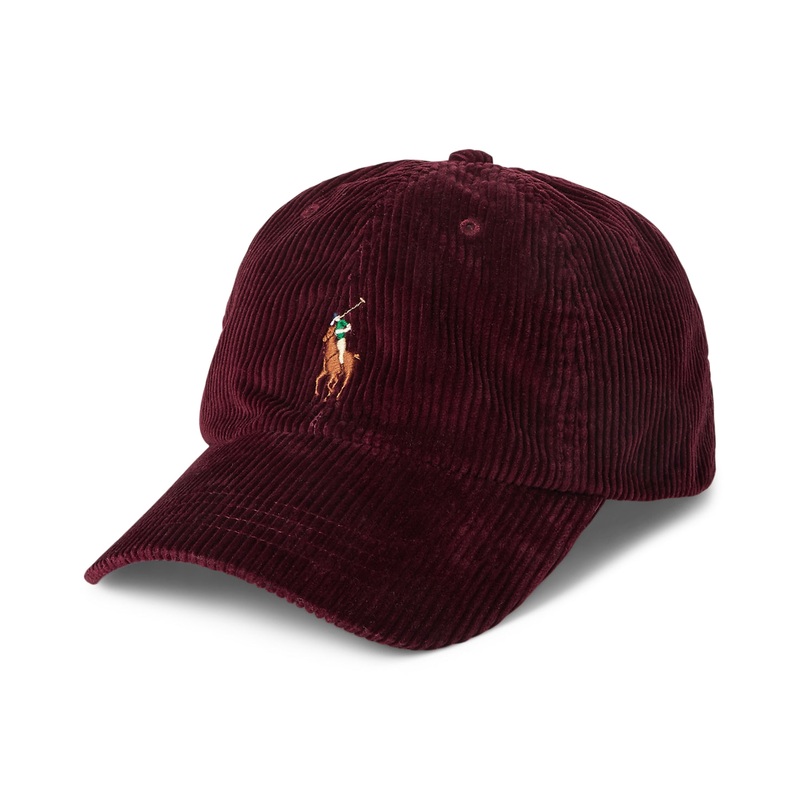 Polo Ralph Lauren Men's Corduroy Ball Cap Hat Ruby Red