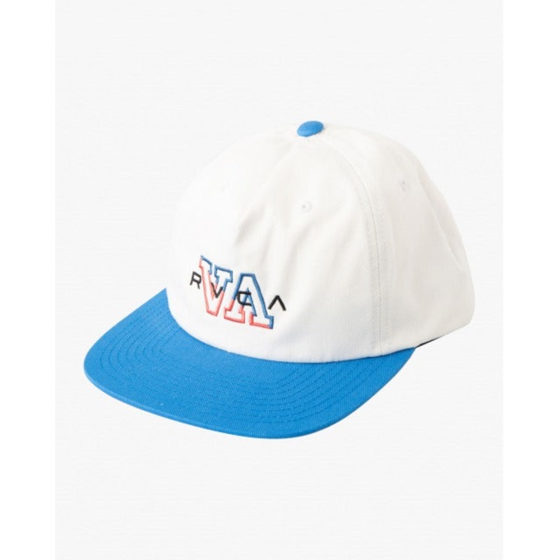RVCA Mens Hampton Snapback Baseball Hat White Blue