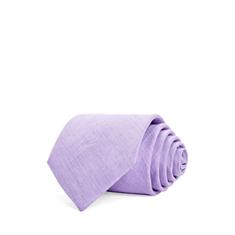 The Men's Store  Textured Solid Linen Classic Tie Purple Necktie