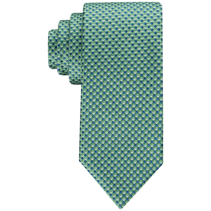 Tommy Hilfiger Men's Micro Geo Tie Blue Green Necktie