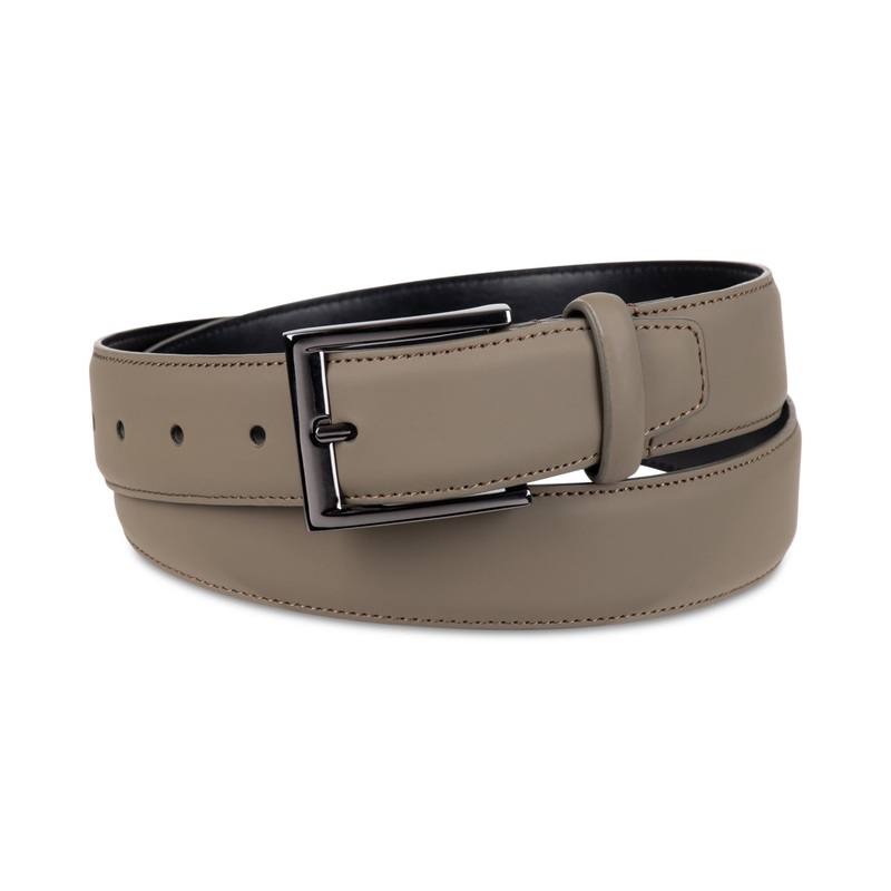 Alfani Men's Rubberized Faux Leather Belt Taupe XL 42 to 44