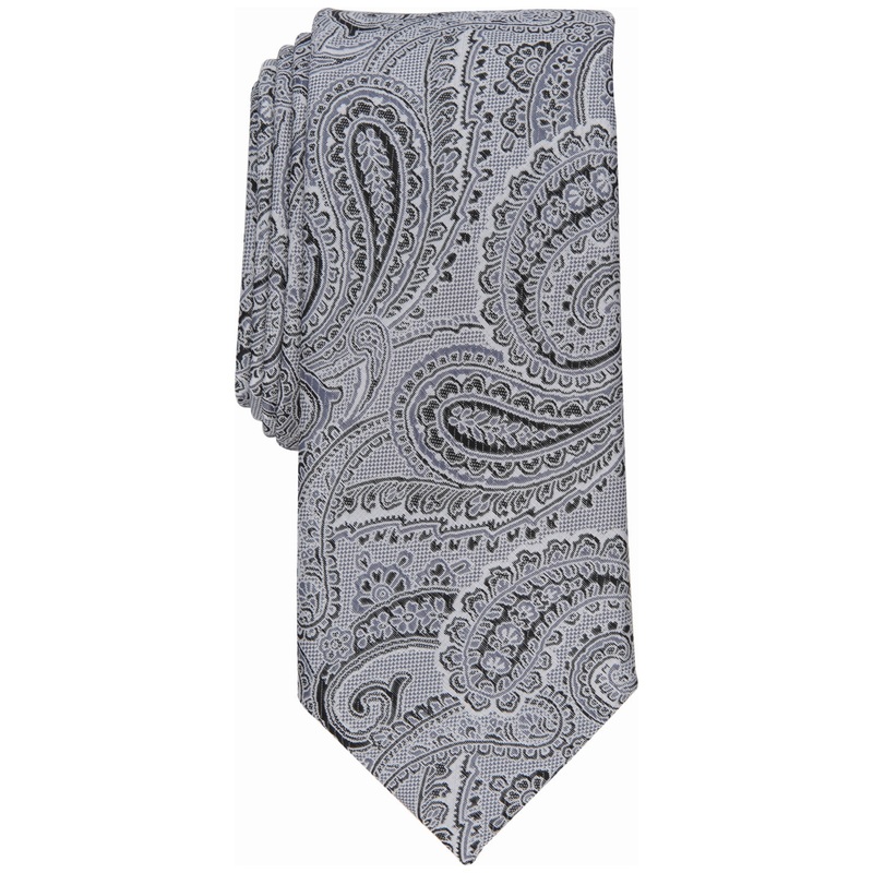 Alfani Men's Slim Paisley Tie Black Necktie