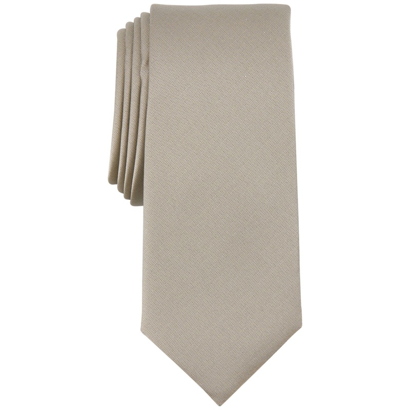 Alfani Men's Solid Texture Slim Tie Champagne Beige Necktie