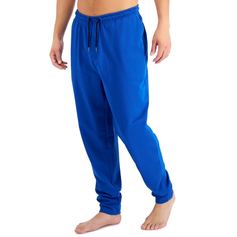 Alfani Mens Mendoza Knit Logo Jogger Pants Royal Blue Large